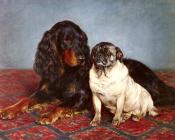 A Spaniel And A Pug - 奥托·贝奇